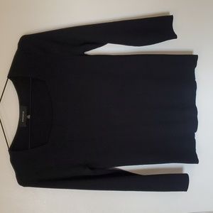 Lightweight black knit sweater with ribbing